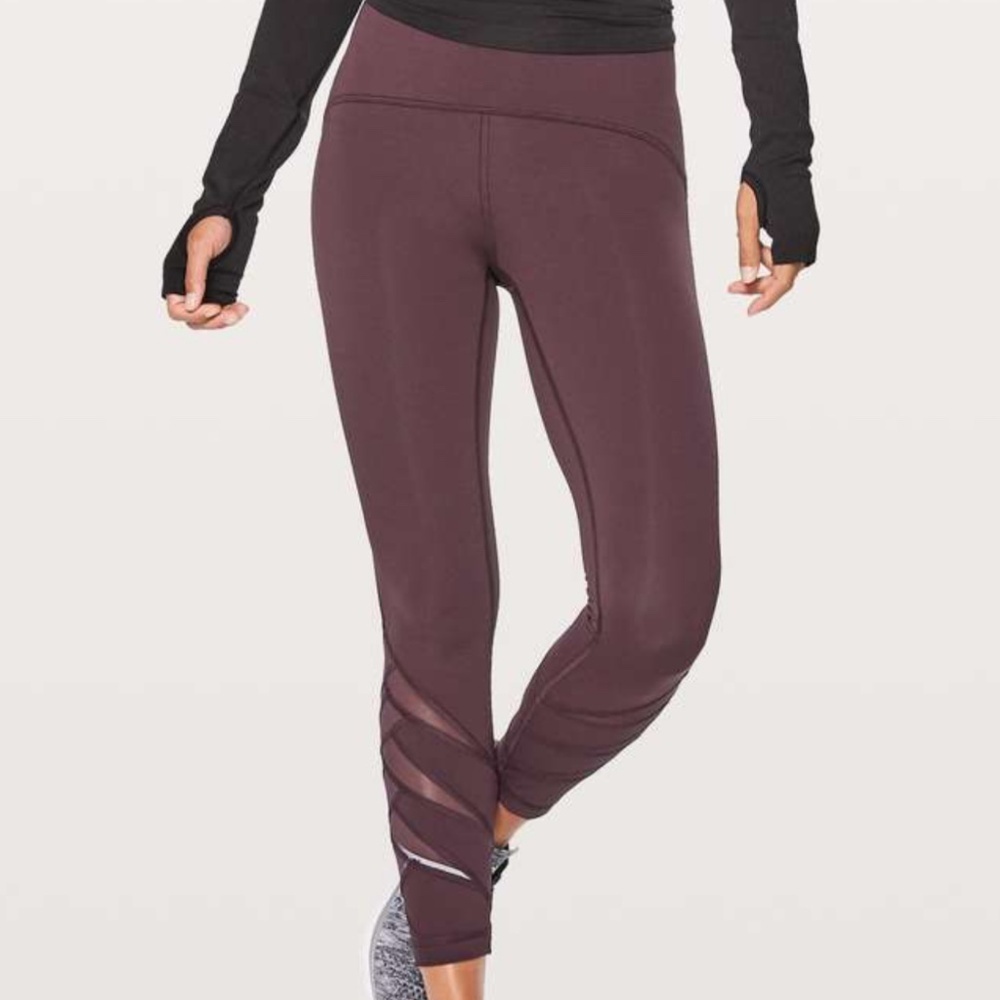 Lululemon Motionful 7/8 Tight 25" Purple Size 2 Leggings - Black Cherry Color